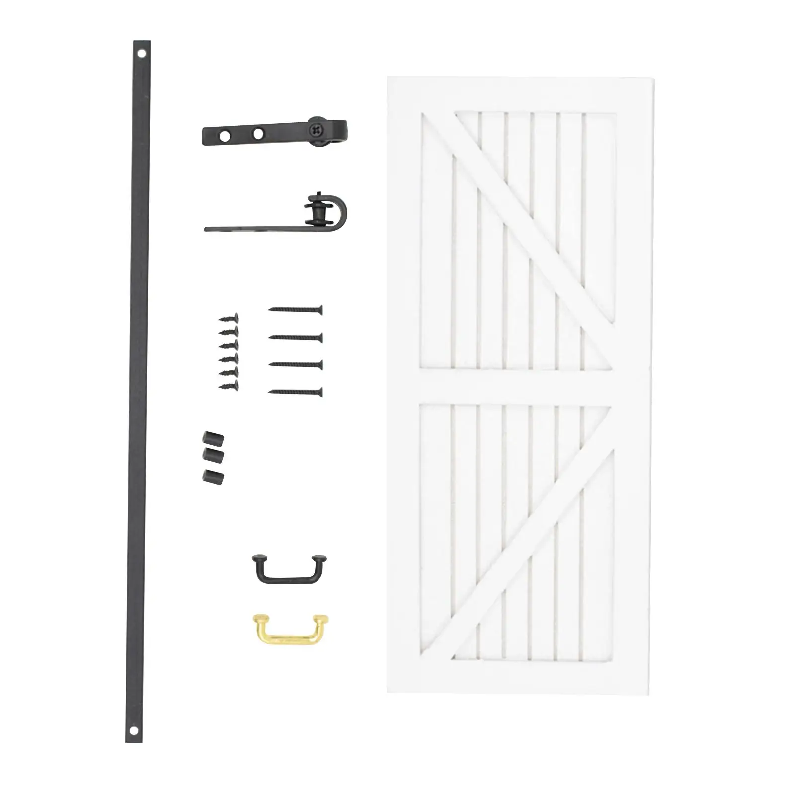 Mini puerta de madera a escala 1/12 para accesorios de diseño de escena de vida de casa de muñecas, color blanco