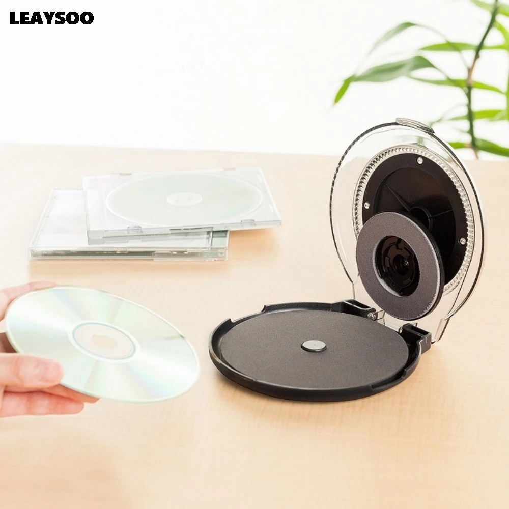 Hand Crank Disc Repair Machine Portable CD DVD Scratch Remover Kit Fixes Skipping Audio Video Disc Restoration Tool