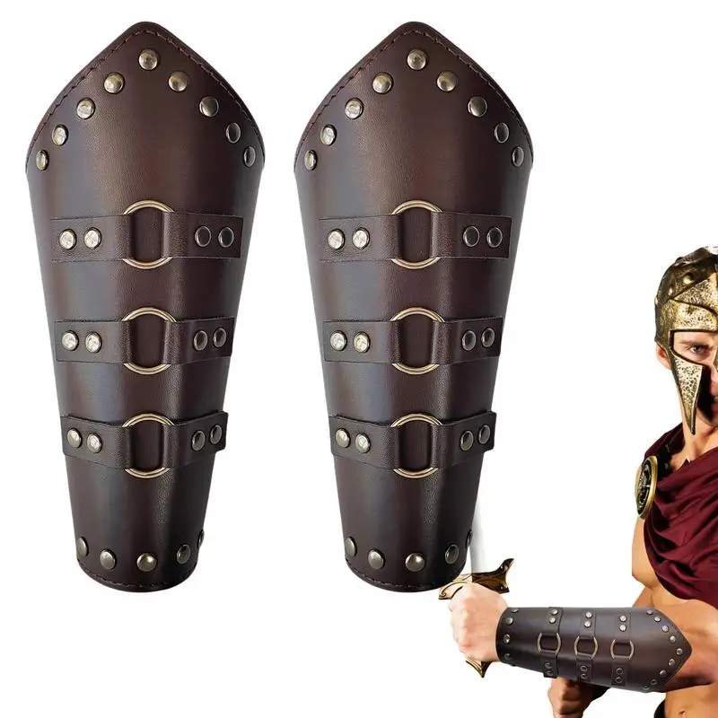 Middeleeuwse Vambrace Arm Manchet Verstelbare Middeleeuwse Lederen Bracers Lange Stijl Ridders Middeleeuwse Strijd Arm Bewaker Bracers Halloween