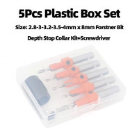 5PCS Set Bit Countersink 8mm DrillBit Limit Drilling Depth Woodworking Shank Screw Extractor Demolition Wood Drilling