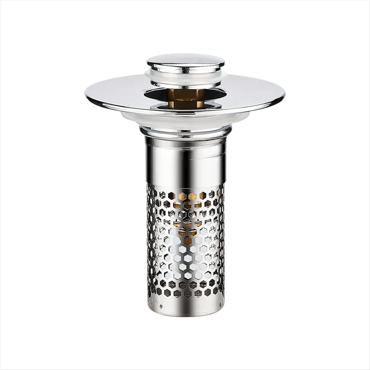 ABNH -Up Bathroom Sink Stopper, Stainless Steel Drain Strainer with Hair Catcher Basket