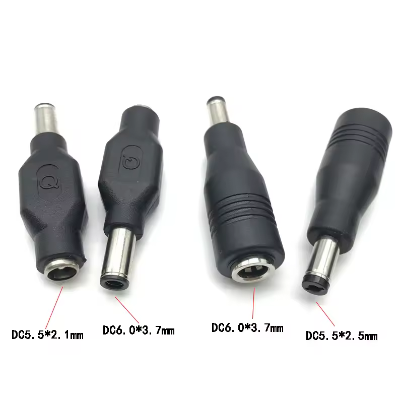 1PCS 6.0*3.7 mm Male to 5.5*2.1 mm Female With Pin DC AC Power Adapter Plug Connector DC Jack Tip Notebook Laptop For Asus