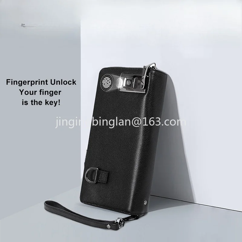 Factory direct sales of the new fingerprint men's wallet leather high-end business storage tool