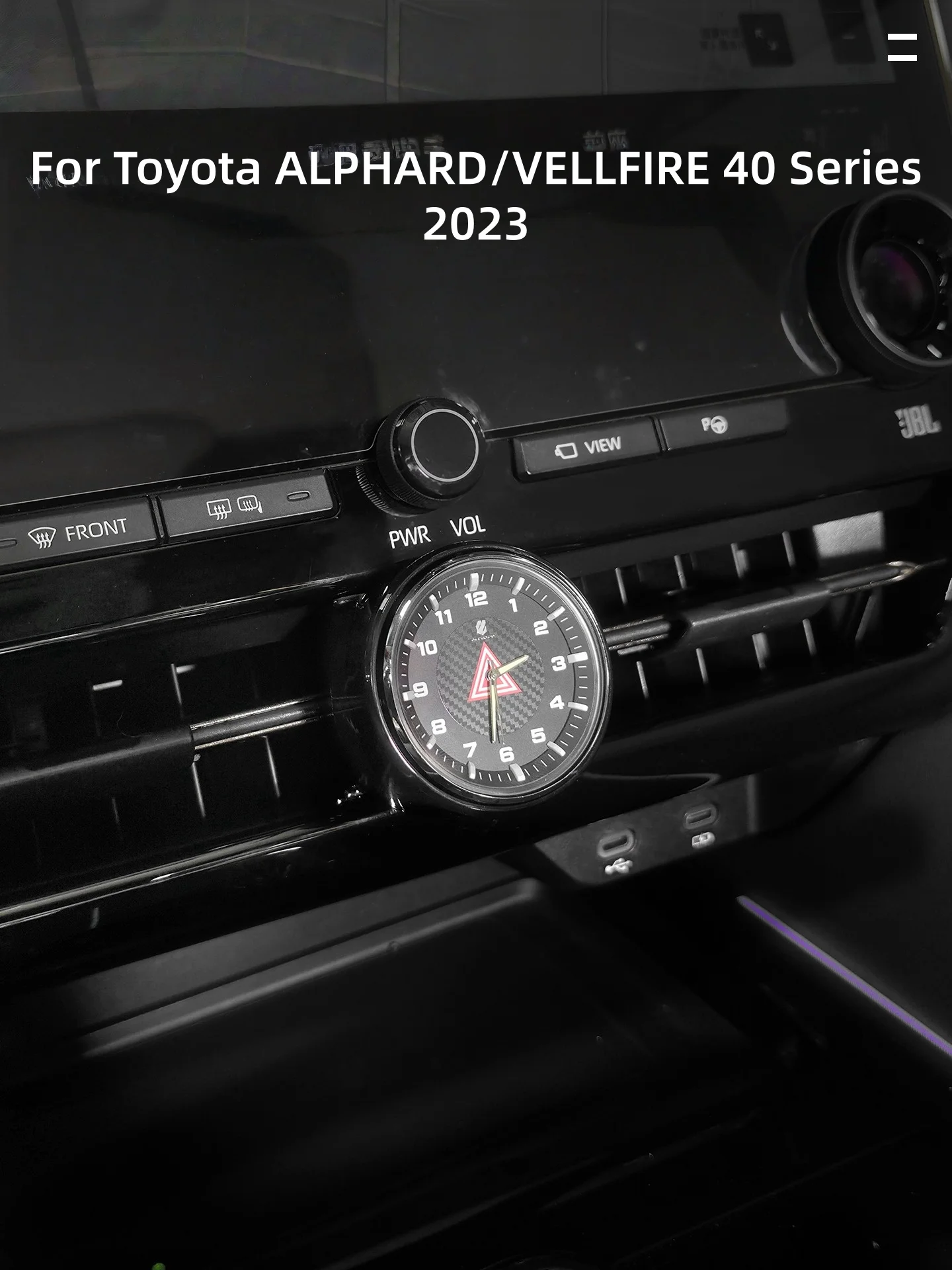 Para Toyota ALPHARD/VELLFIRE 40 Series 2023 reloj de coche Mini reloj de cuarzo de Control Central electrónico Digital adhesivo interno