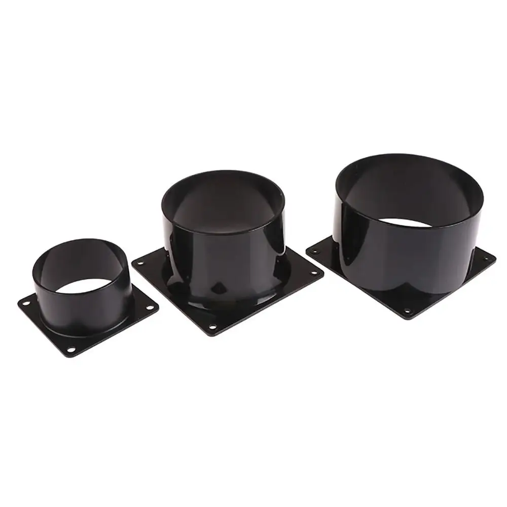 1Pcs 75/100/120/150mm Flange Connector Pipe Fitting Black Air Inlet And Outlet ABS Square Bottom Air Ducting Connection Flange