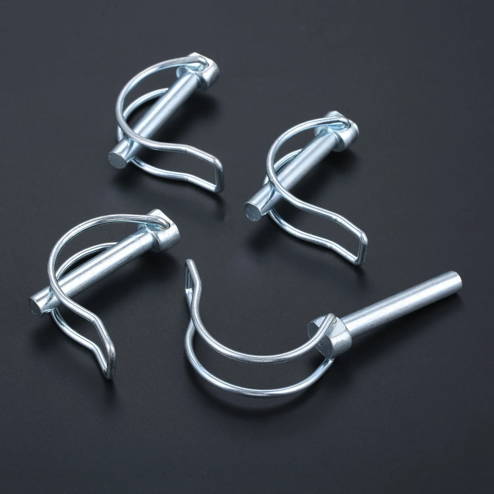 4pcs Steel Couple Safety Pin M8*50mm Latch Quick Lock Release Trailer Hook Clip Bicycle Stroller RV D-pin with Lug