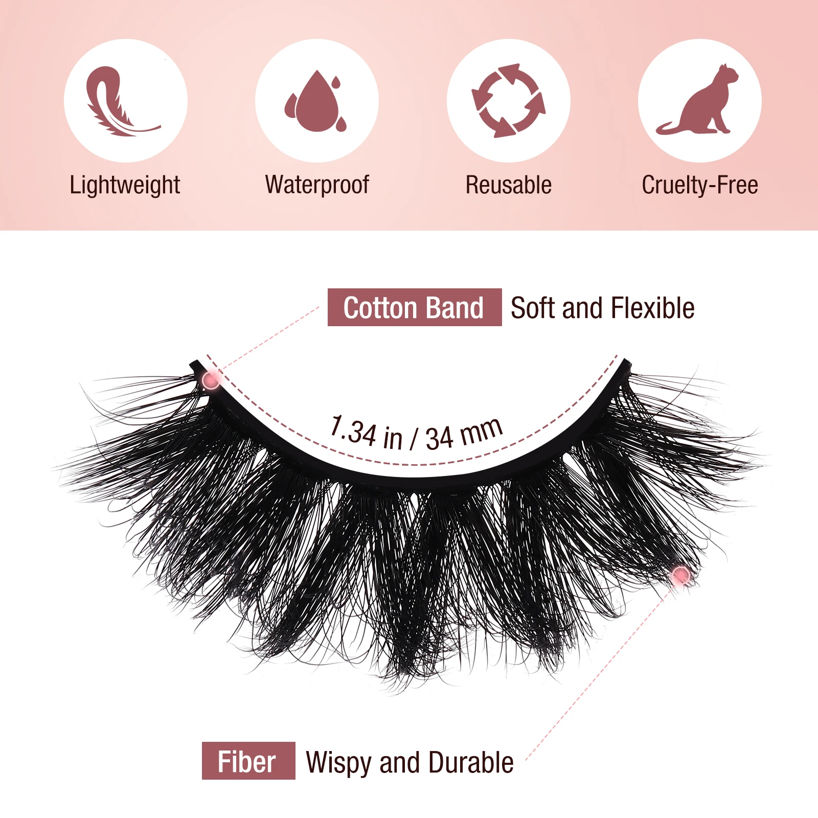 

7 Pairs False Eyelashes Lightweight Lashes Pack Full Fake lashes Easy Safe Daily Party Makeup