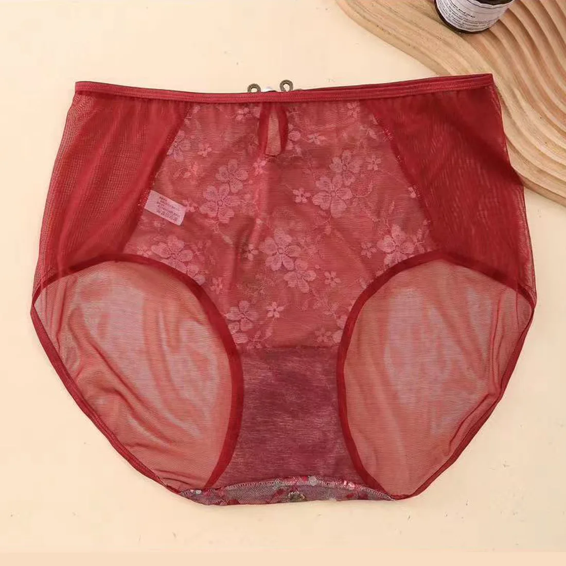 3Pcs/Lot Women\'s Panties High Waist Chinese Style Lace Jacquard  Interrogate Plus Size  5XL Transparent Female Underwears