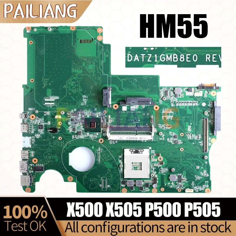 

For TOSHIBA X500 X505 P500 P505 Notebook Mainboard DATZ1GMB8E0 HM55 31TZ1MB01Q0 Laptop Motherboard Full Tested