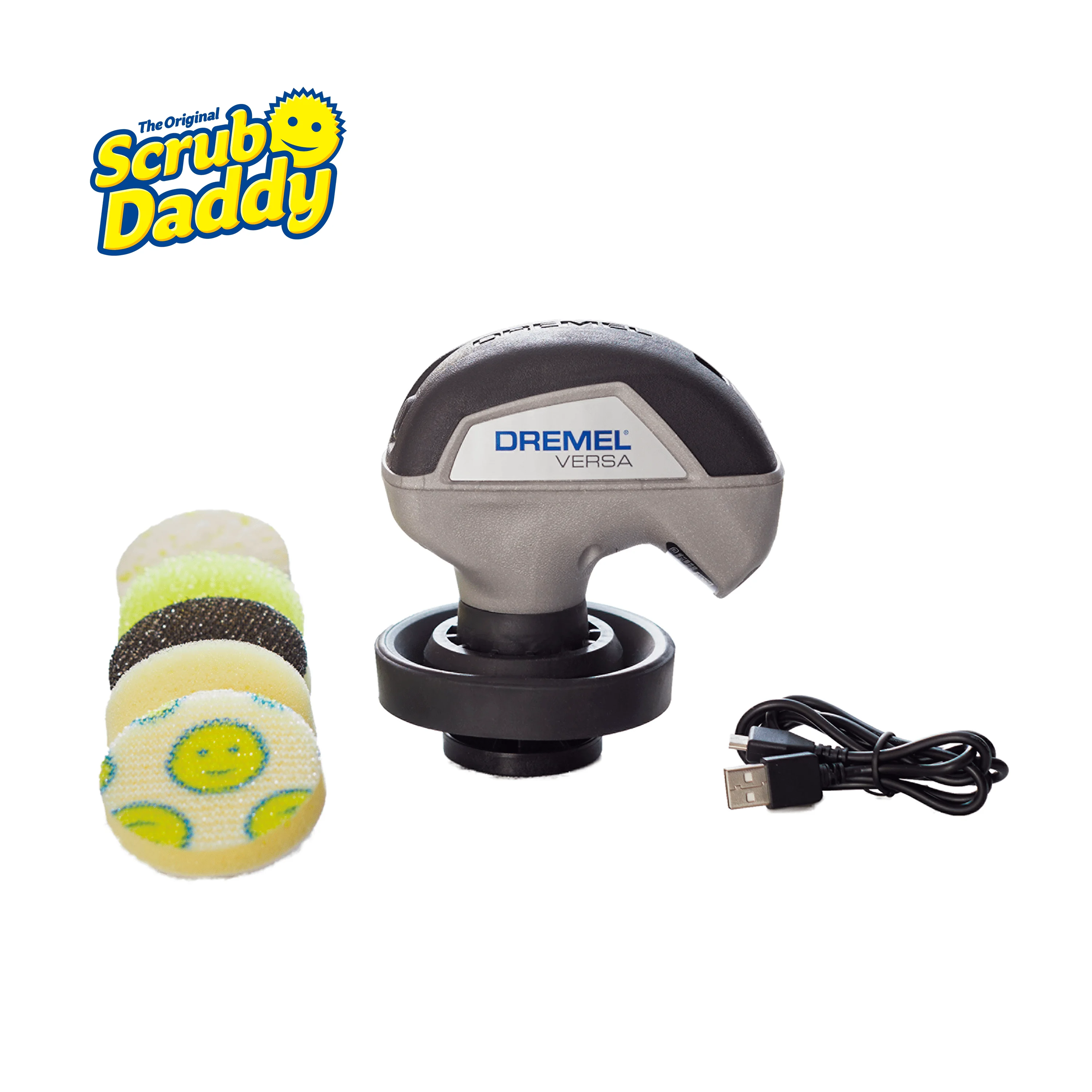 

DREMEL Versa Power Spin Scrubber with 5 Scrub Daddy Sponge Pads, Rechargeable, Waterproof, 2200RPM Spin Scrubber