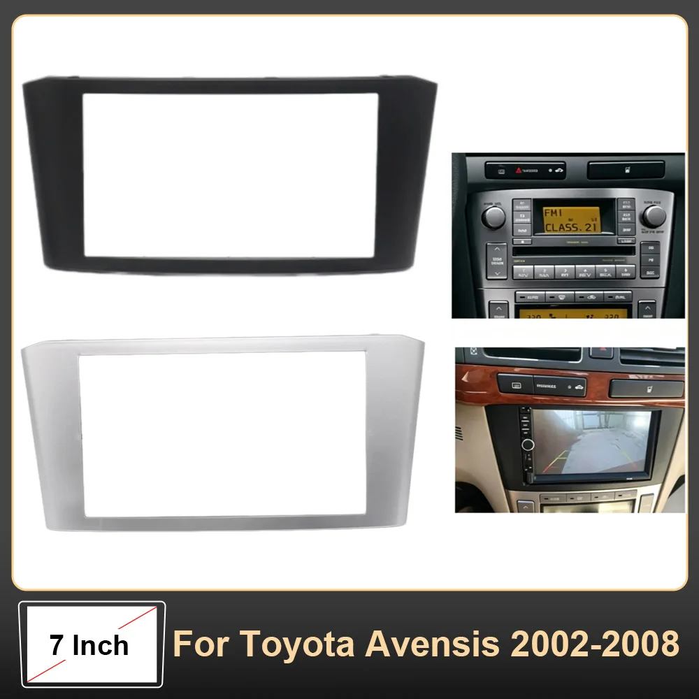 2Din Car Radio Fascia Frame Kit For Toyota Avensis 2002-2008 178X102mm 173X98mm DVD Stereo Dash Mount Trim Bezel Cover