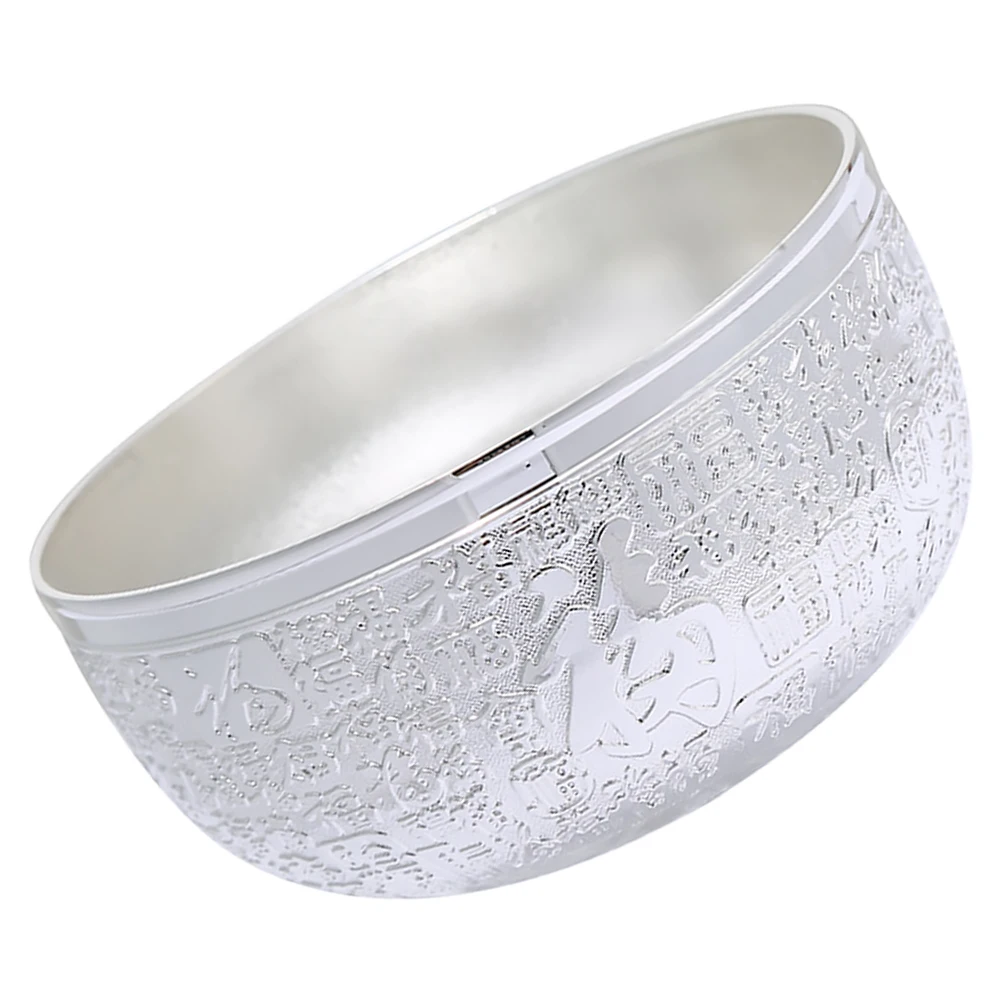 

Stainless Steel Bowl Gift Silver Round Hand Carved Household Home Dining Tableware for Hotel Restaurant Decorative Metal for BF