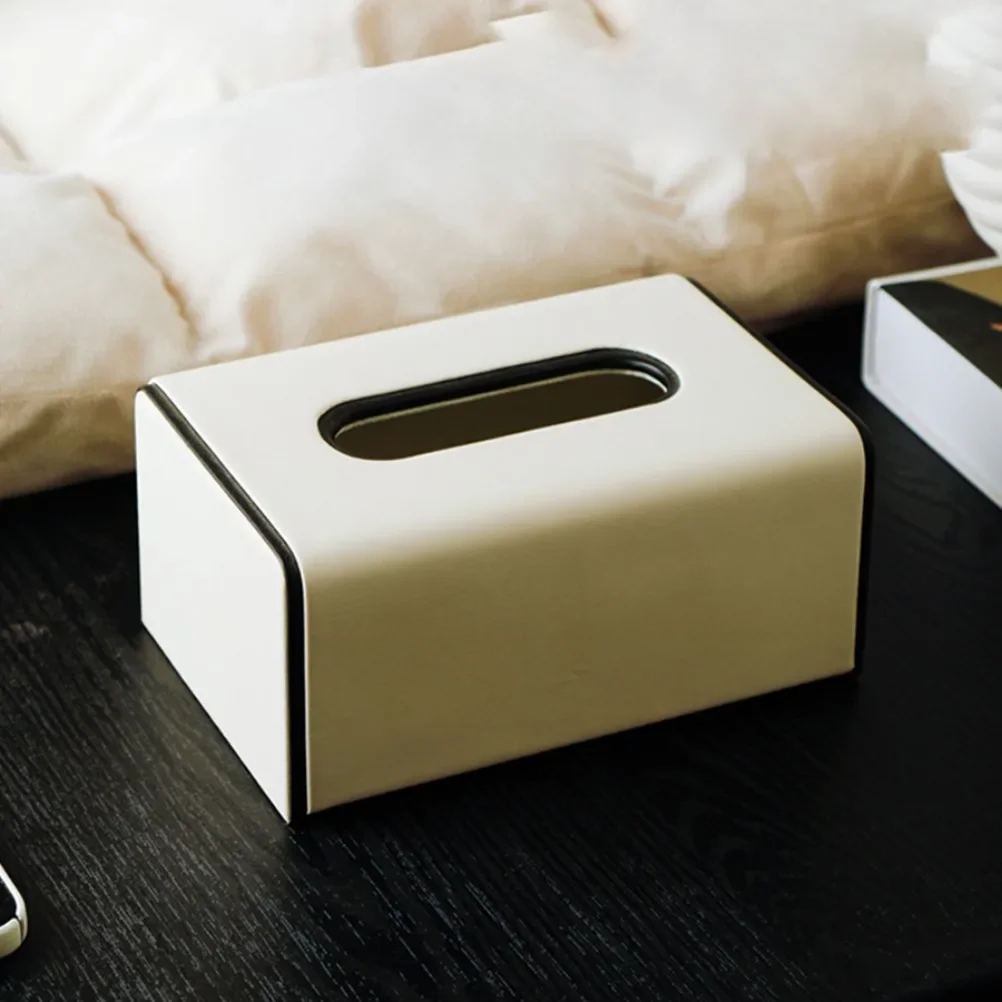 Cream Style Tissue Box Desktop Storage Living Bedroom Storage Tissue Box Napkin Holder Simple Car Tissue Holder Home Decoration