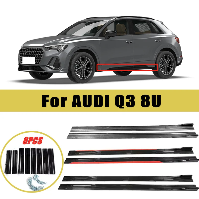 

Universal 2m/2.2m Car Side Skirt Extension SplitterBumper Racing Side Wing Bumper Lip Side Spoiler For AUDI Q3 8U