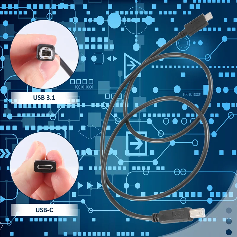 -N21R USB-C USB 3.1 Type C Male To USB 2.0 B Type Male Data Cable Cord Phone Printer