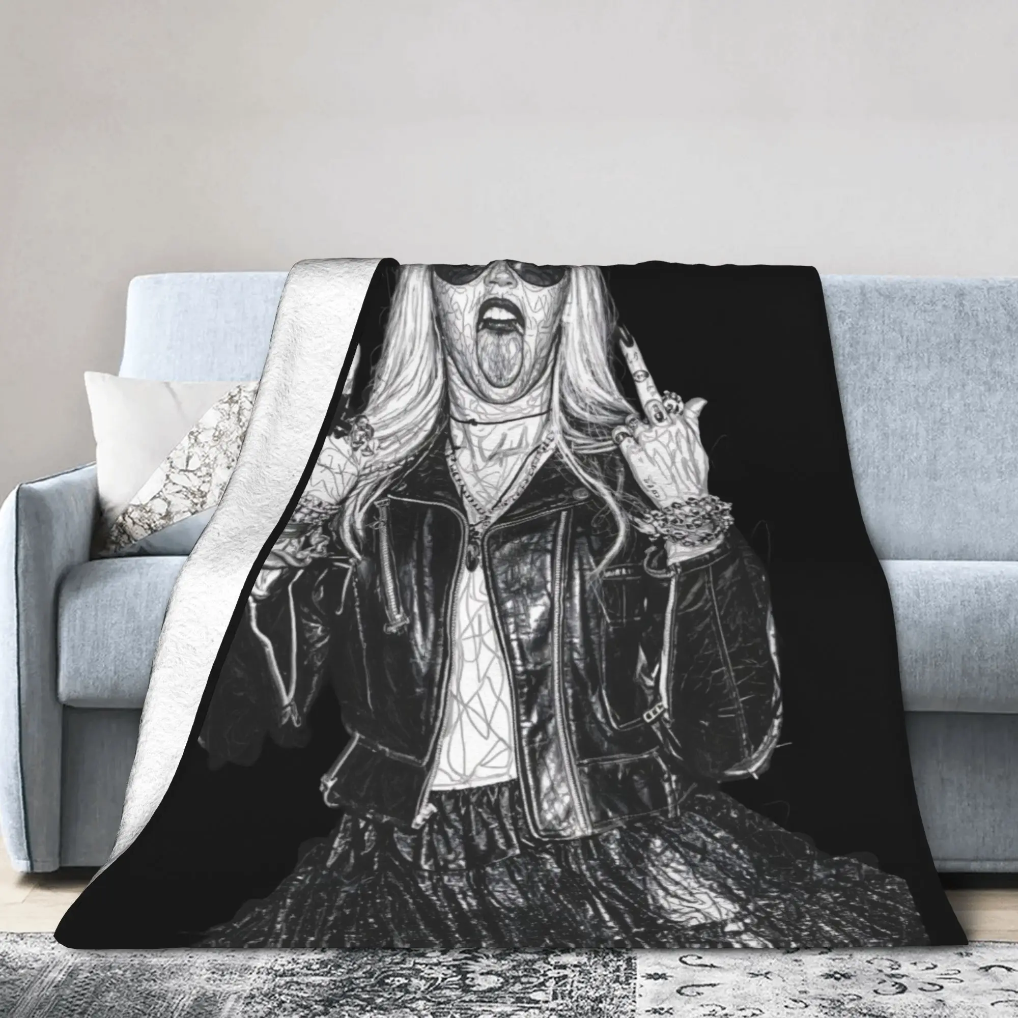 Mileys Cyruse Singer Flannel Blanket  Funny Throw Blanket for  Sofa Bedding Lounge 125*100cm Rug Piece