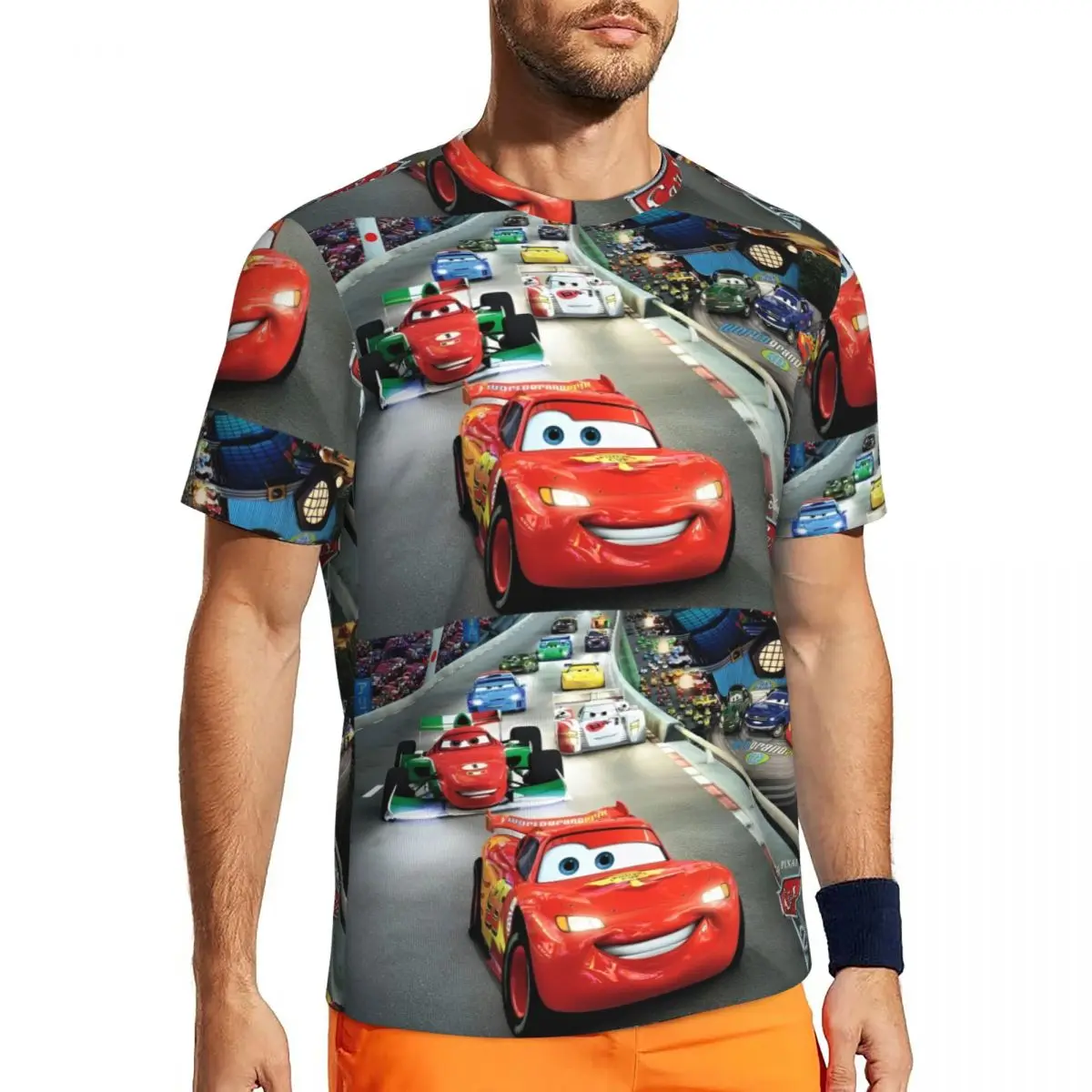 

Pixar Lightning McQueen Cars Cartoon Gym T Shirt Summer Vintage T Shirts Trendy Tee Shirt For Male Graphic Top Tees Plus Size