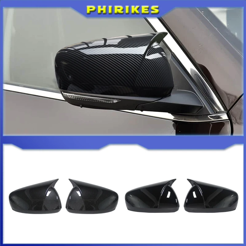 ABS Carbon Car Rearview Side Door Turning Mirror Cover Trim For Renault Koleos MK2 HC For Samsung QM6 2017-2023 Accessories