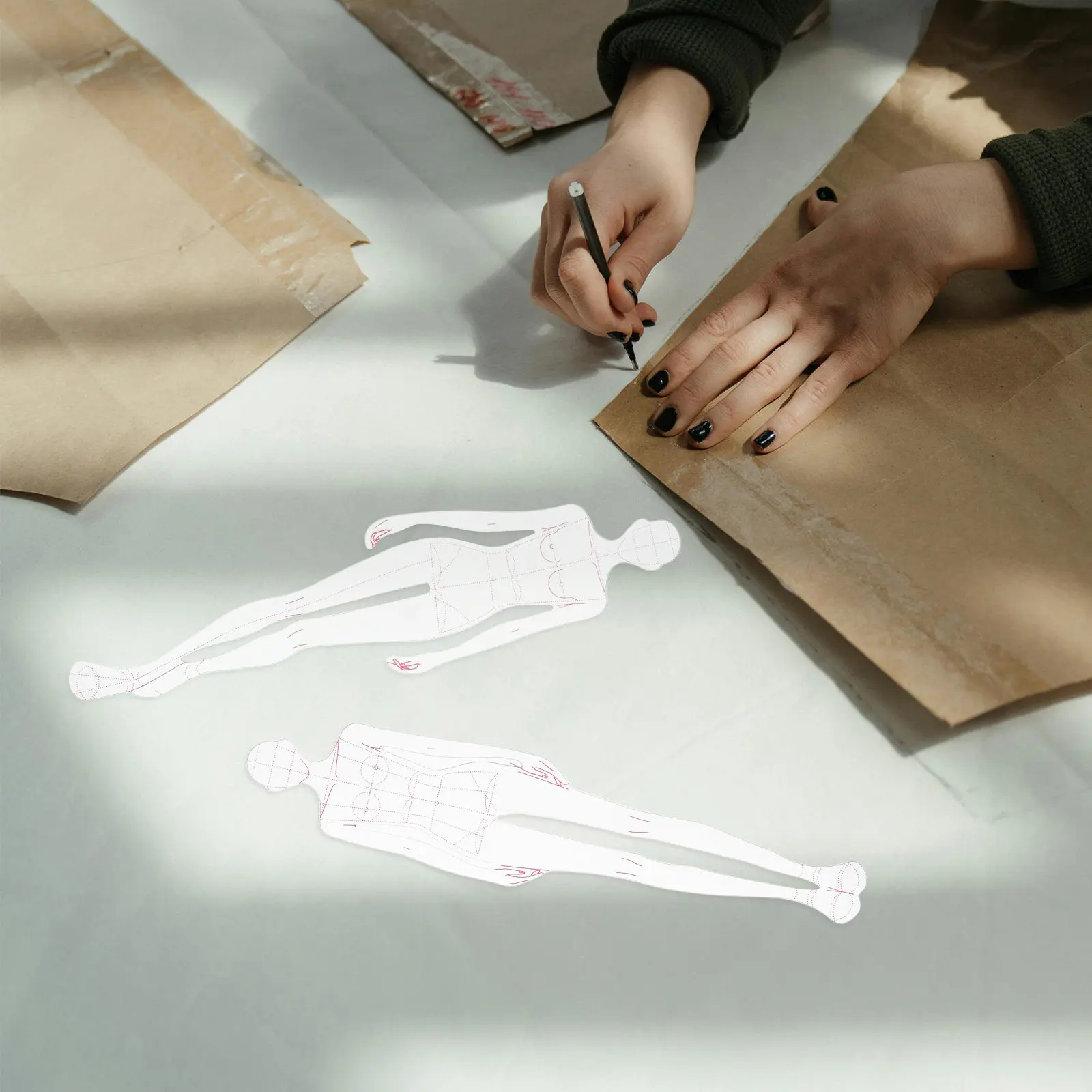 1Set Female Figure Drawing Ruler Professional Garment Design Tool for Designers Cutting Measuring Templates