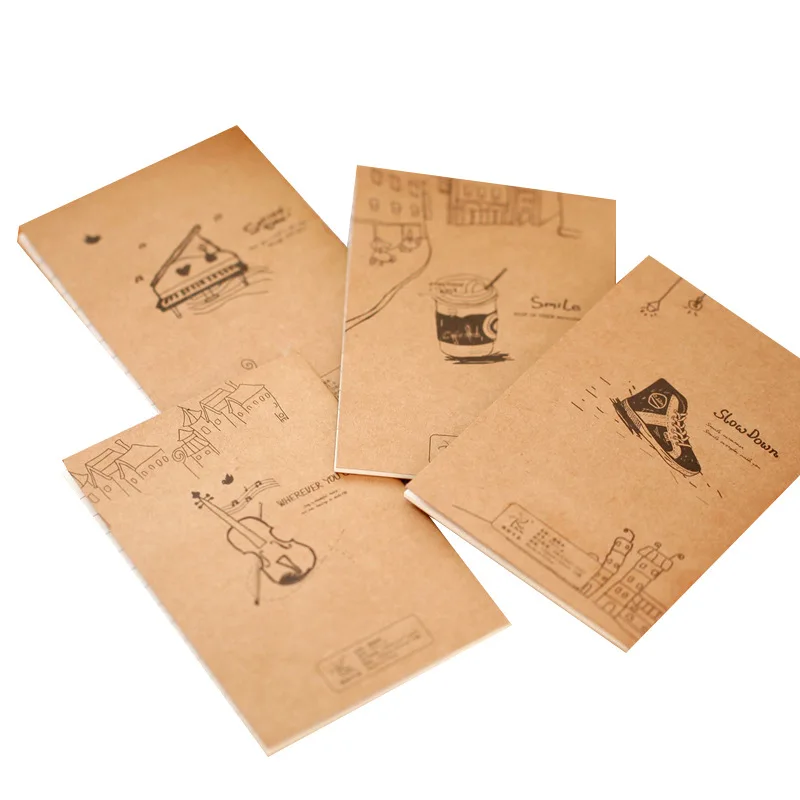 Mini carnet de notes en papier kraft, transcription souple