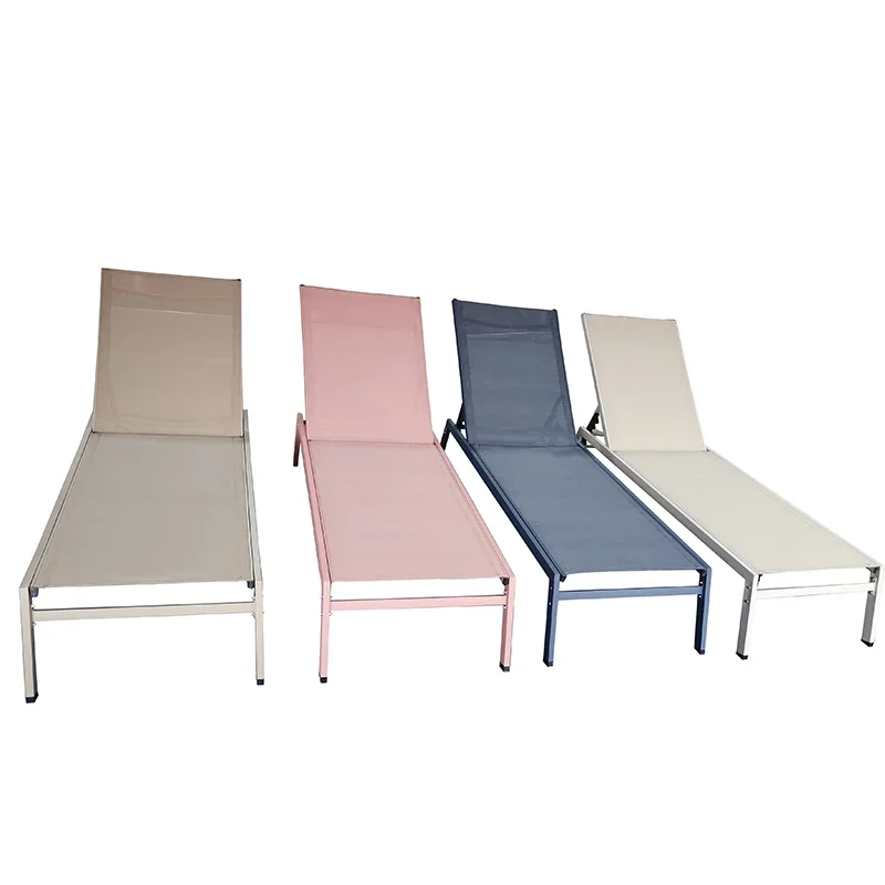 2026 Outdoor Adjustable Chaise Lounge Chair Reclining Folding Patio Sun Lounger Leisure Beach Chair Set Day Bed