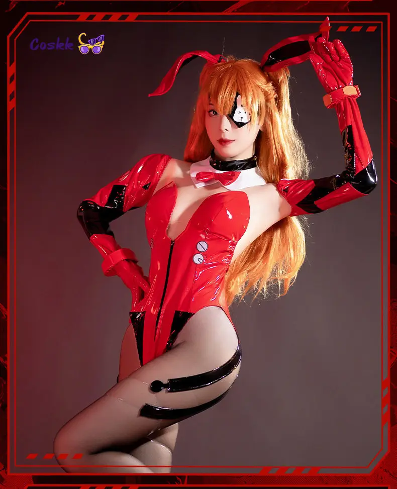 

Костюм для косплея Асуки Лэнгли Сорю в образе девушки-кролика, униформа из игры EVA, красный комбинезон, наряд для ролевых игр, костюм на Хэллоуин, карнавальный костюм для женщин