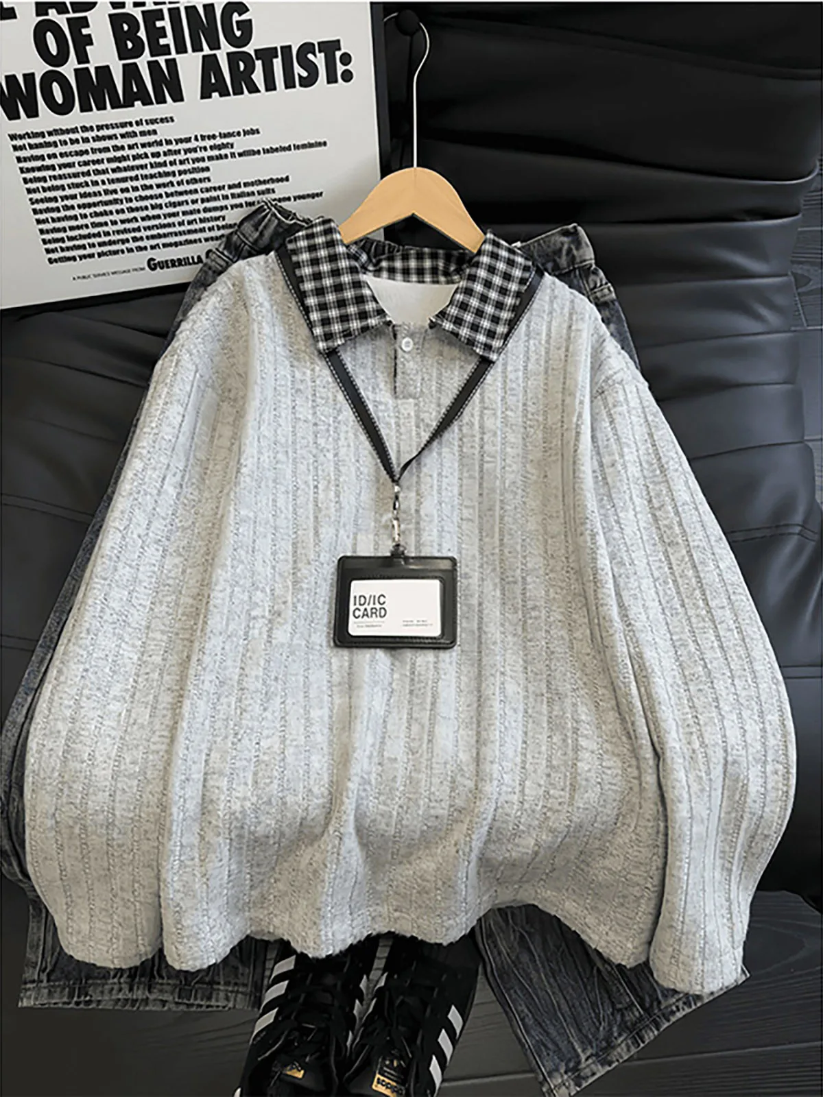 Thickened Fleece Hoodie  Shirt Long Sleeve Button up Men Women Style Autumn Winter Warm Inner Wear Standard Fit Youth Fas...