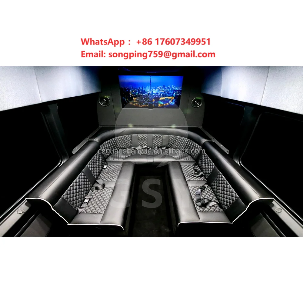 U-Shaped Luxury Interior Sofa for Benz Sprinter Van Executive Edition Leather Interior Kits for Modifying Van's Interior