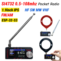 SI4732 0.5-108mhz LSB USB AM FM FM/AM Radio 1.9inch IPS Screen HF SW MW VHF Radio with Antenna Portable Radio Receiver