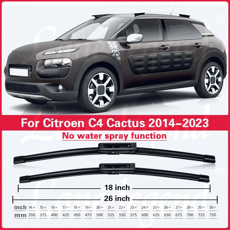 Citroen C4 Cactus 2014 - 2023 와이퍼 프론트 와이퍼 블레이드 앞 유리 윈드 스크린 창 브러쉬 자동차 액세서리 2021 2022 26 "18"