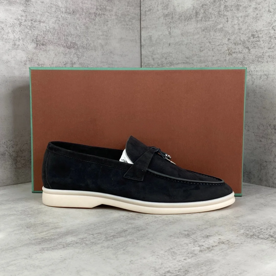 2026 New British Suede Overseas Shoes Women's Old Money Style Flat-Soled Versatile One-Pedal Comfortable Lazy Shoes L