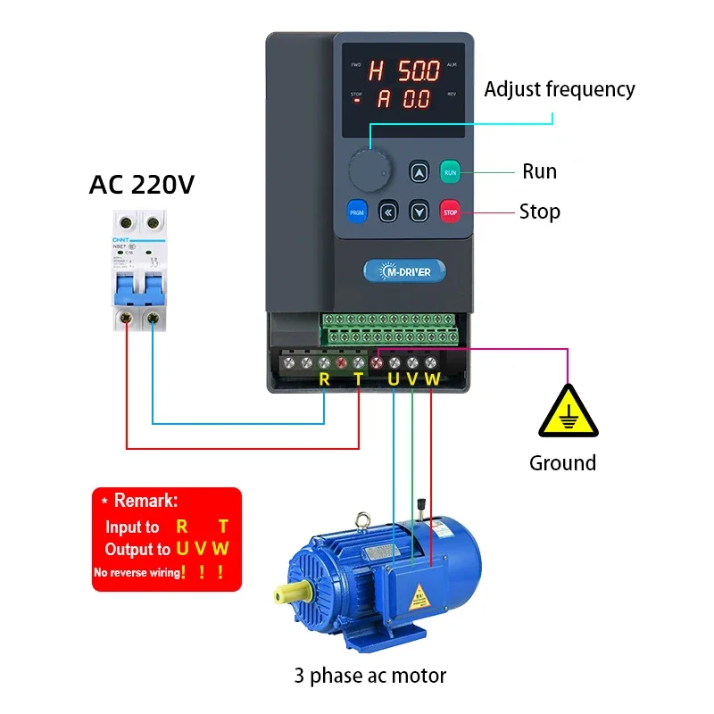 New M-driver 220V Variable Frequency Drive Single Phase 3 Phase 5.5kw Air Compressor Inverter