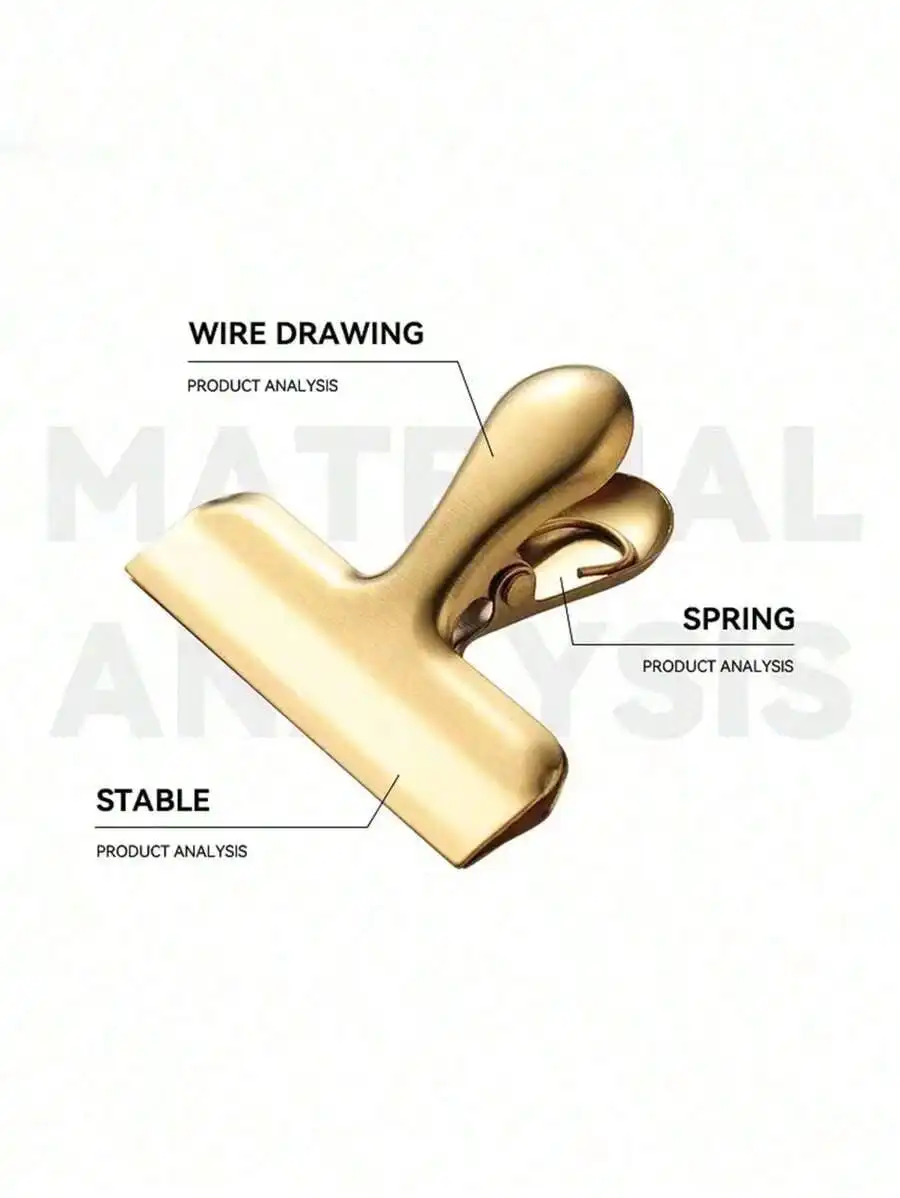 Stainless Steel Sealing Clips, T‑Type Kitchen Food Bag Clips, Moisture‑Proof Sealer Clips for Snack Bags, Mini Paper File Clips