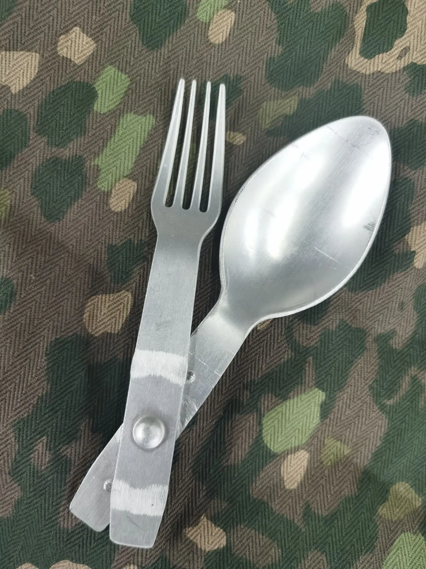 ww2 Spoon, fork, cutlery, aluminum, new, replica , Prussia