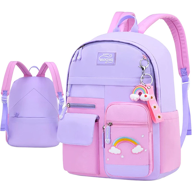 Mochilas de escuela para niñas, mochila escolar ligera e impermeable para escuela primaria, bolsa de libros para niños, mochila escolar