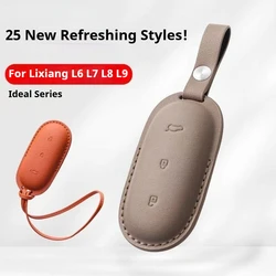 Leather Car Key Case Shell Keychain for Lixiang L9 L8 L7 L6  Key Case Cover for LI Lixiang Leading Ideal L6 L7 L8 L9 2022-2025