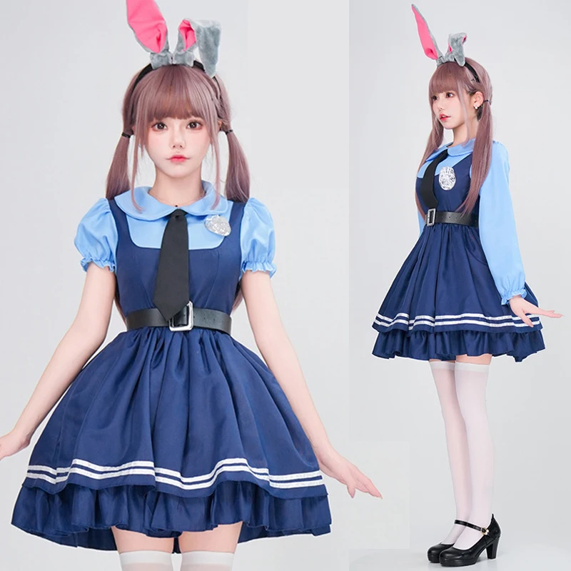 Zootopia جودي أرنب ضابط الشرطة كوس الرسوم المتحركة زي كلية الرياح JK زي مدرسي هالوين تأثيري عرض مسرحي زي