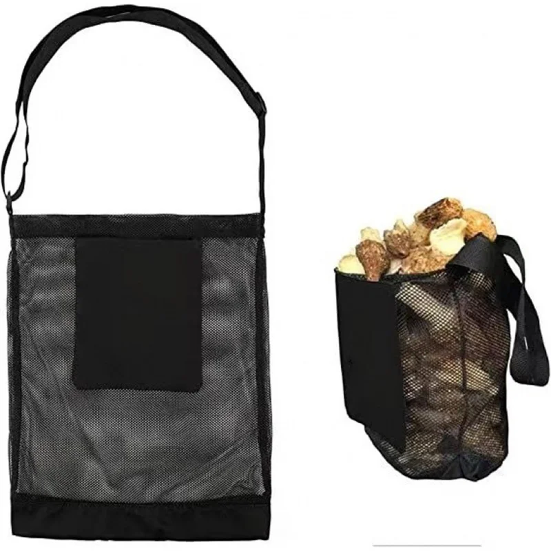 ABPQ-2PCS Borsa per rete da caccia ai funghi Borsa per raccolta di cestini per funghi Borsa per raccolta di frutta da giardino in rete di grande capacità