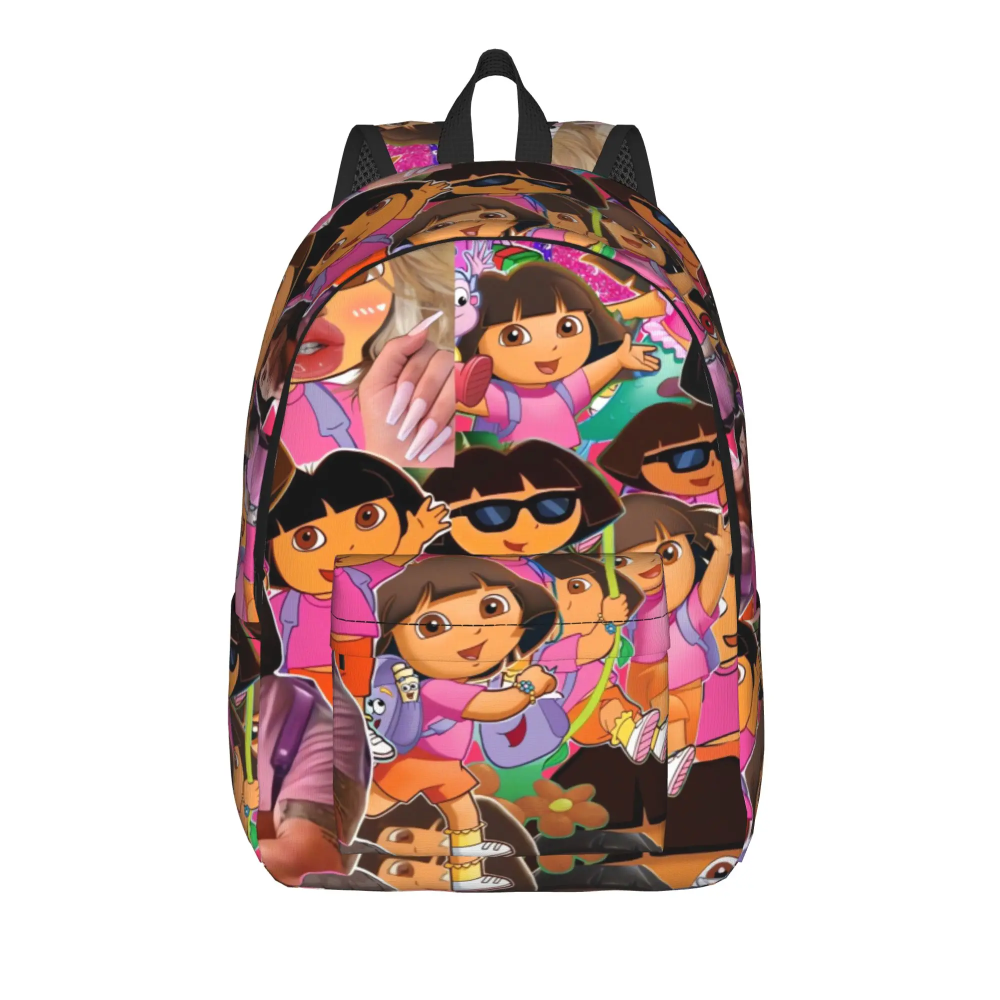 Character Dense Collage Backpack Doras The Explorer Sport Backpacks Men High Quality Print School Bags Kawaii Rucksack