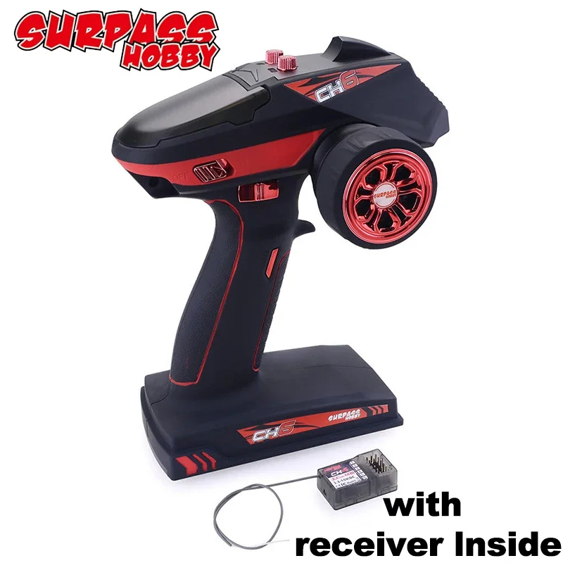 SURPASS HOBBY 1/10 1/8 2.4G Radio Remote Control CH4 CH6 CH5 CH6G Transmitter with X6FG Receiver for  RC Car Boat Crawler Axial