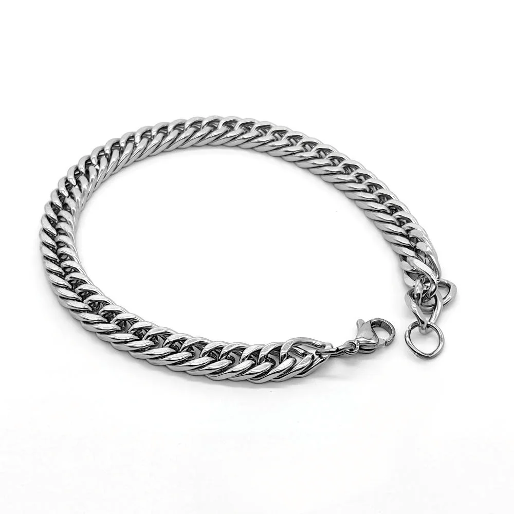 Statement Miami Cuban Curb Chain Bracelets for Men Stainless Steel Waterproof Personalized Wristband Punk Gothic Jewelry