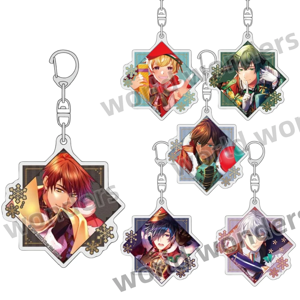 Anime Obey Me! Terno manto coleção chaveiro lúcifer mrmon leviatã asmodeus figuras dos desenhos animados acrílico chaveiro jóias fãs presente