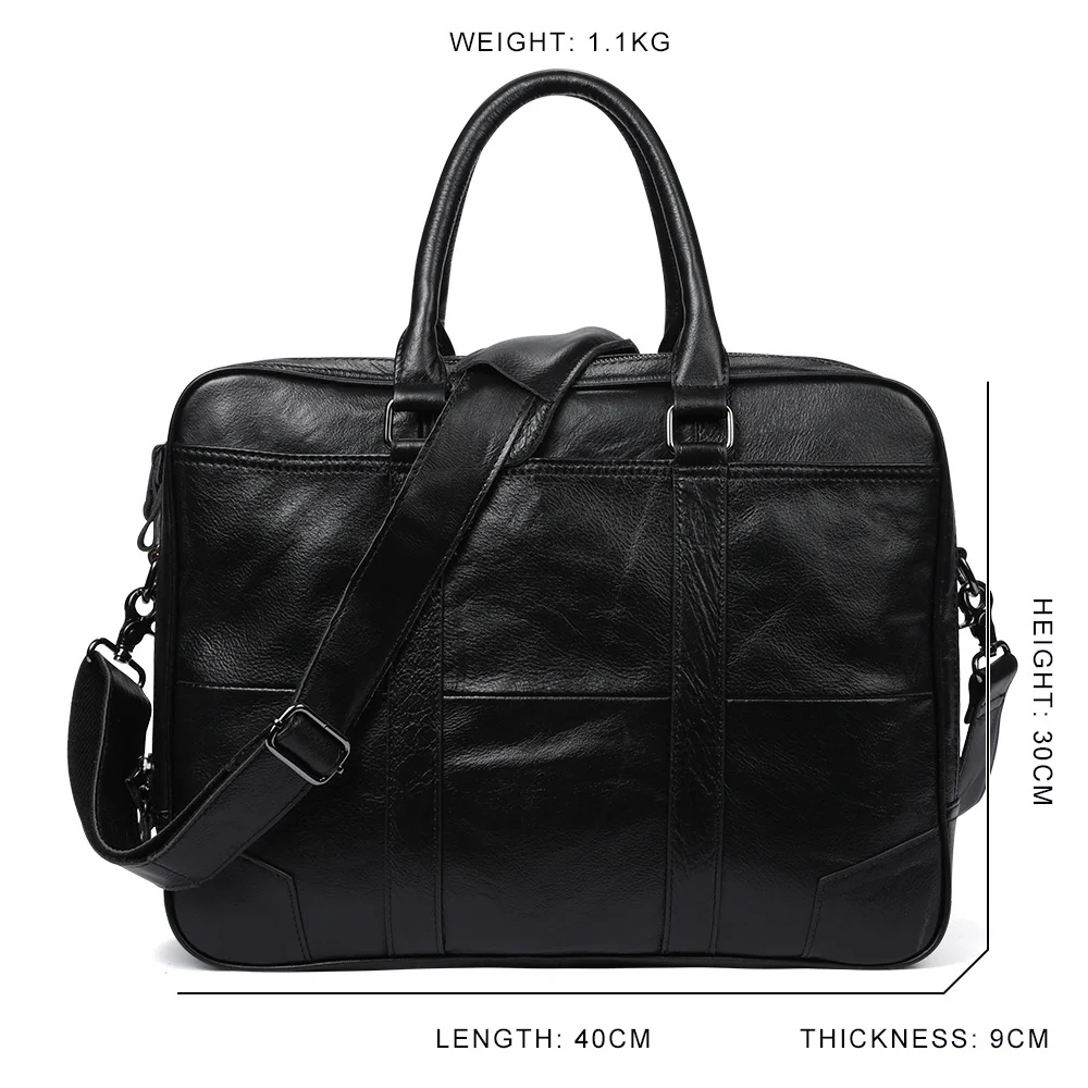 Business Briefcase Genuine Leather Men Bag Computer Laptop Handbag Man Shoulder Messenger s Men's Office