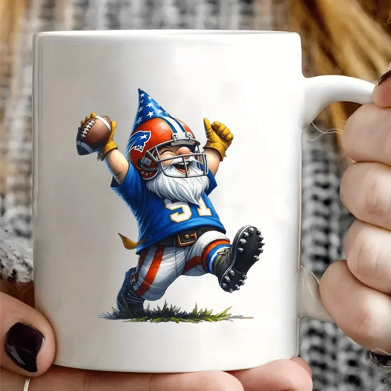 Football Gnome Ceramic Mug - Fun and Unique Sports Design, Perfect Gift for Football Fans and Unique Gift Idea