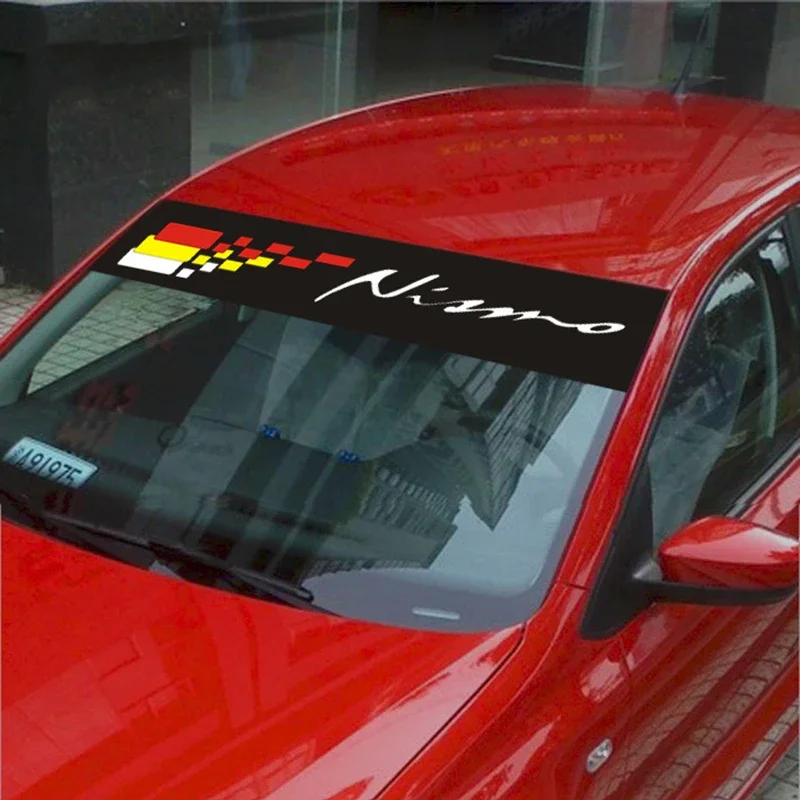 130cm Car Front Windshield Reflective Stickers for Nissan Qashqai Juke Note Narava Altima Almera Titan Teana Leaf Navara Nismo