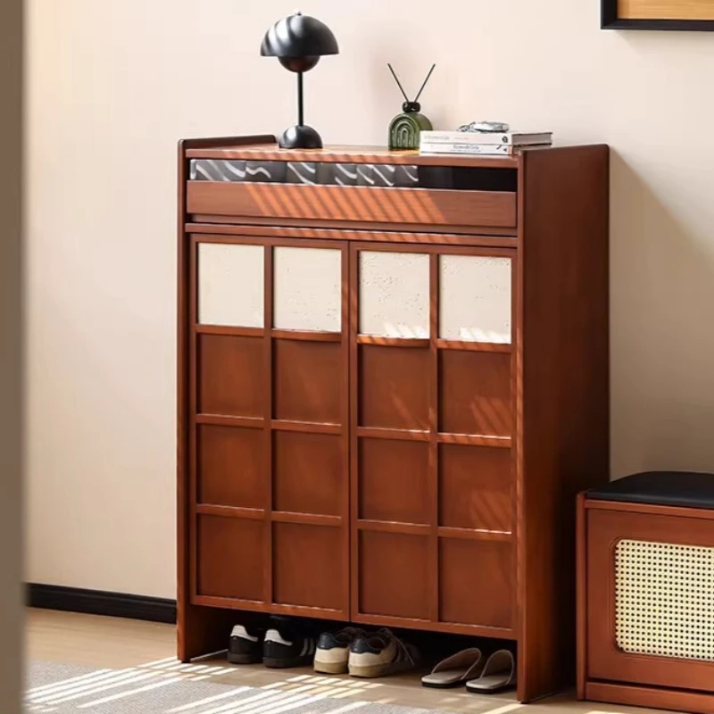 

Organizer Wooden Shoe Cabinet Entryway Nordic Display Hotel Shoe Rack Storage Salon Luxury Armario Zapatero Furniture Home