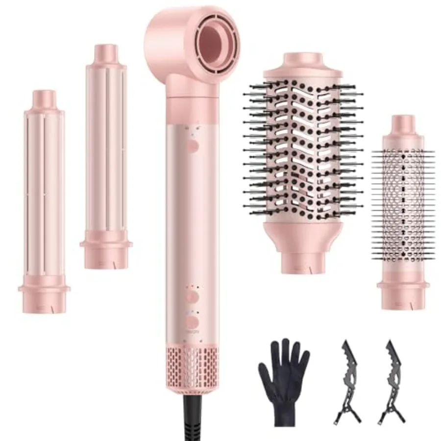 

5 in 1 Hot Air Styler Hair Dryer Brush with Auto Wrap Curler 110 000 RPM High-Speed Blow Dryer Styler Frizz-Free Styling for Al