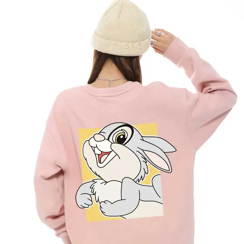 Sudadera con capucha de Disney para mujer, ropa de abrigo con cuello redondo, moda de otoño, Bambi Dumbo Simba, novedad de 2024