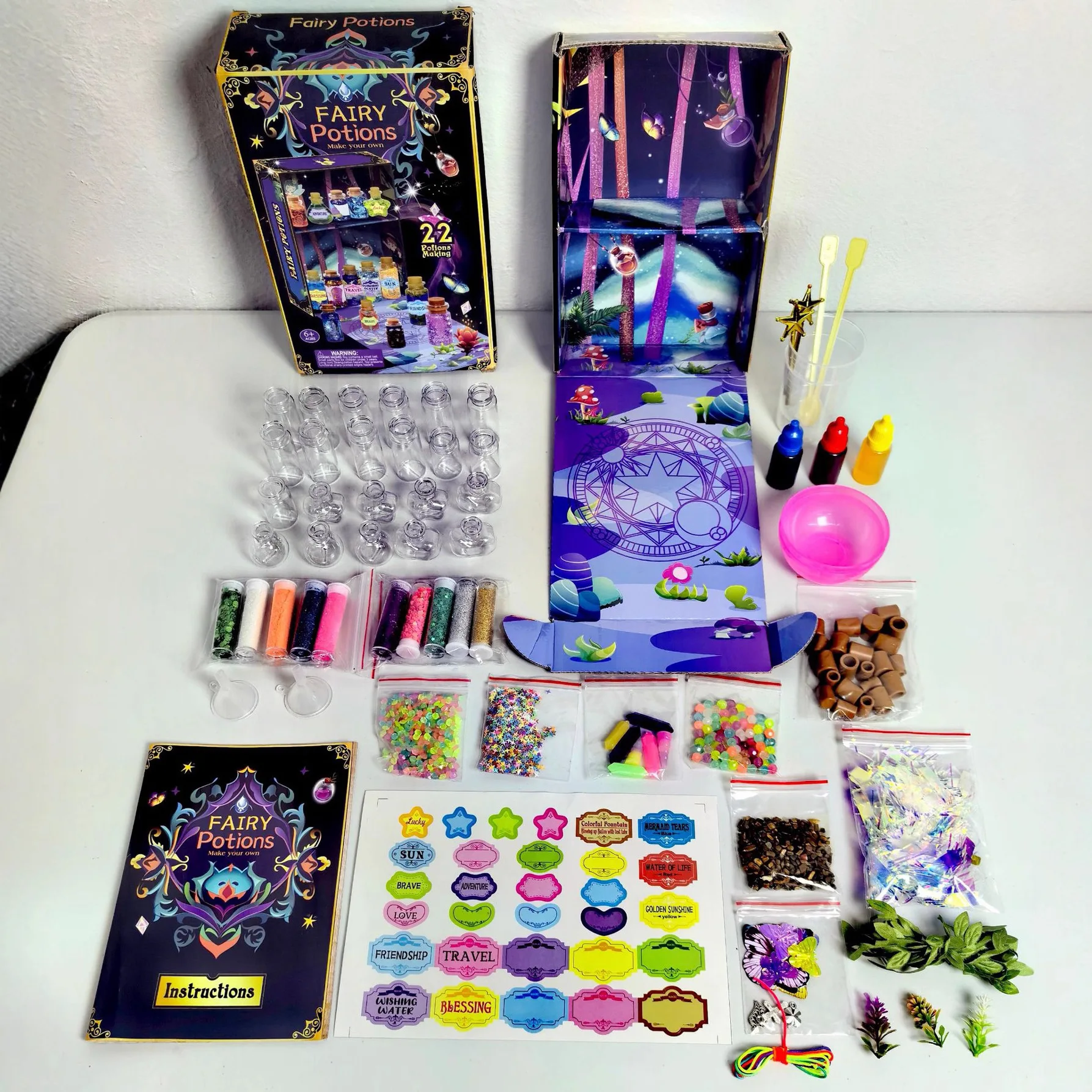 Magic Potion Making Kit, Gift Box Packed with Glitter & Decorations, DIY Creative Craft Toy for Kids, Magical Role Play Set