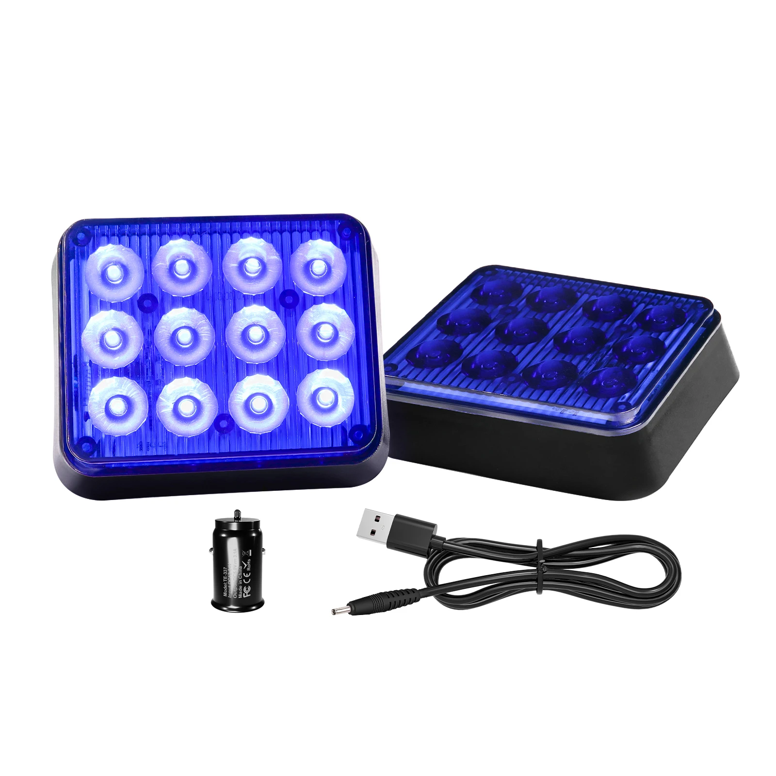 Car LED Warning Grille Flashing Square Emergency Strobe Signal Beacon Lamp Easy to Install Used for Cars, Trucks, Trailers, Vans